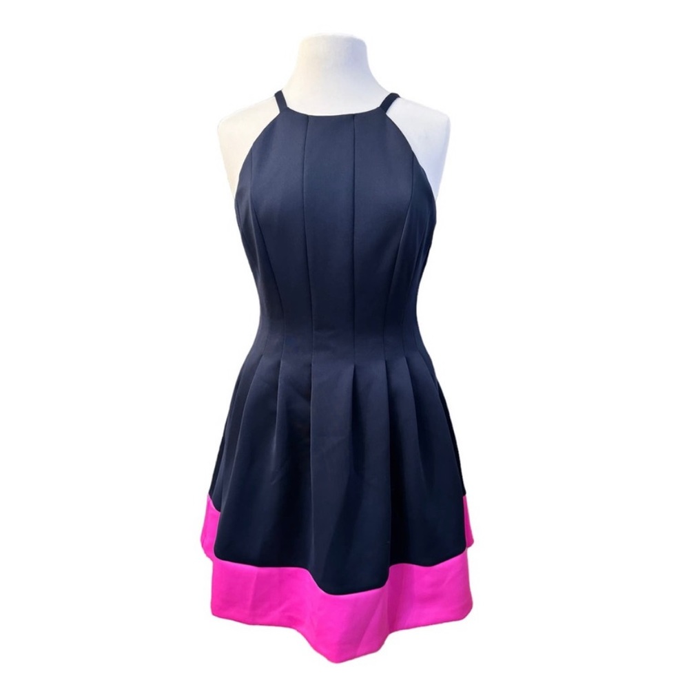 Vince Camuto color block halter dress